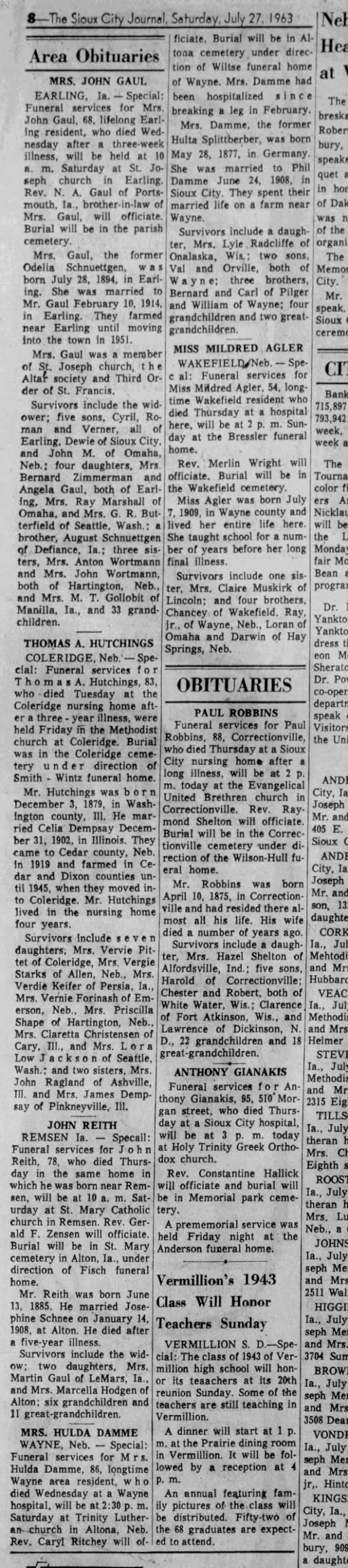 Clipping from Sioux City Journal